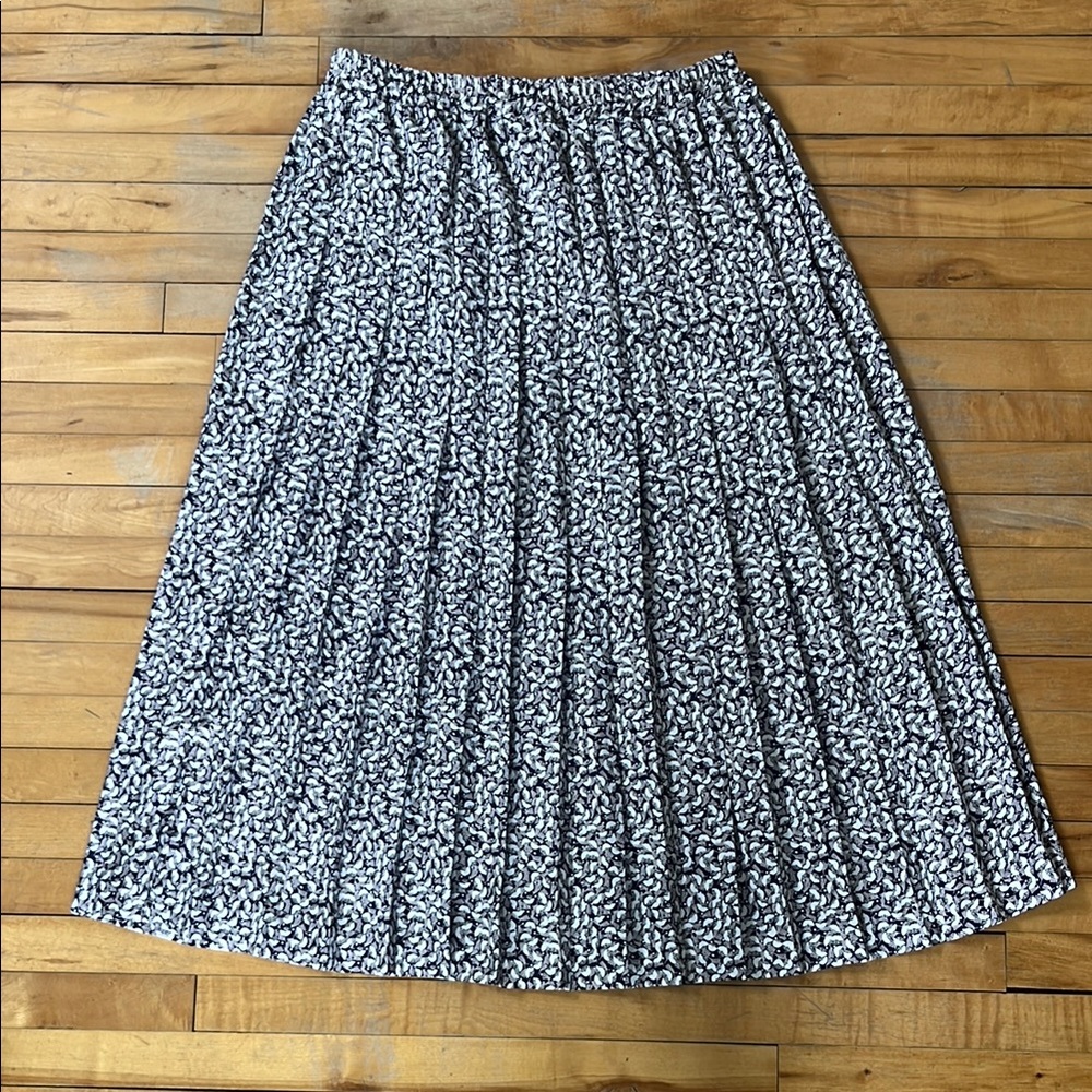 Black and White Maxi A-Line Skirt
